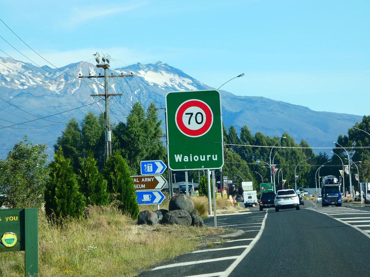 Mount Ruapehu viewed from a road